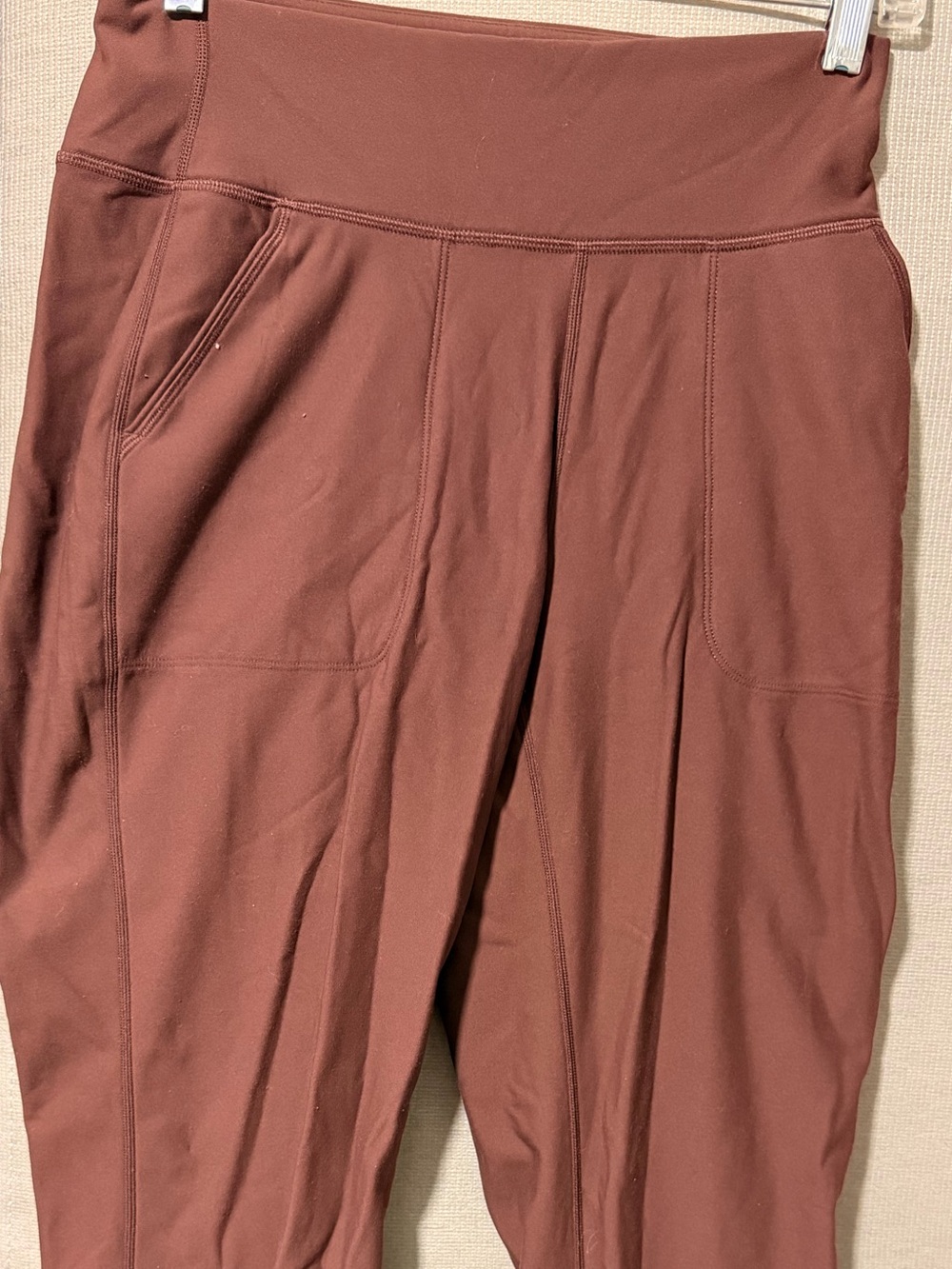 CRZ YOGA Rust Brown High-Rise Joggers with Side Pockets